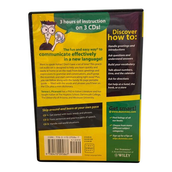 Italian for Dummies 3-CD Audio Set with 96-Page Guide Book - Picture 4 of 8